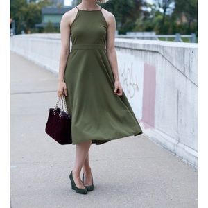 Olive green halter dress NWOT